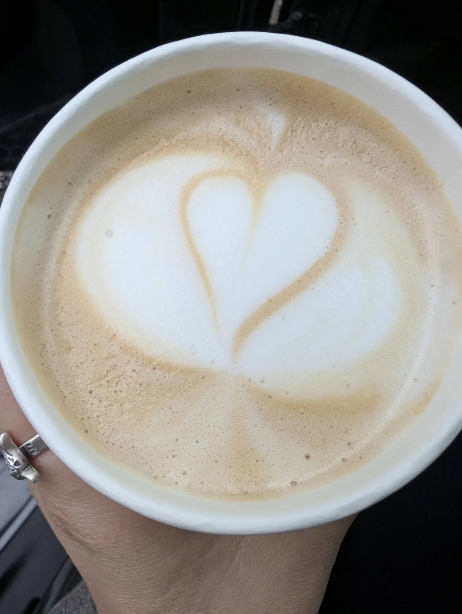 Two 16oz Wolf Vanilla Lattes built on oat milk at Moon Wolf Provisions, Richardson TX
